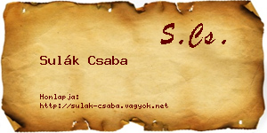 Sulák Csaba névjegykártya